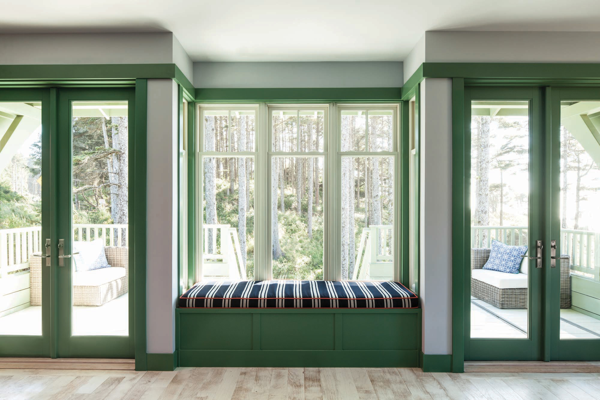 Double-hung French hinged forest green interior window - Window & Door Replacement in Oregon, SW Washington & San Diego